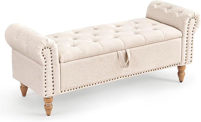 Furniliving 51” Storage Benches, End of Bed Bench by FurnilivingFurnitureforHome