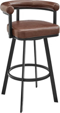 Armen Living Magnolia Swivel Counter Stool in Black Metal by ArmenLiving