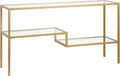 Henn&Hart 55" Wide Rectangular Console Table in Brass, Entryway Table, Accent by HennHart