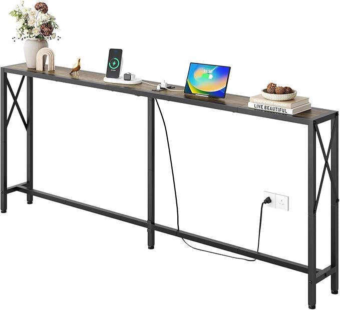70" Sofa Tables Narrow Long, Behind Couch Table by Gewudraw