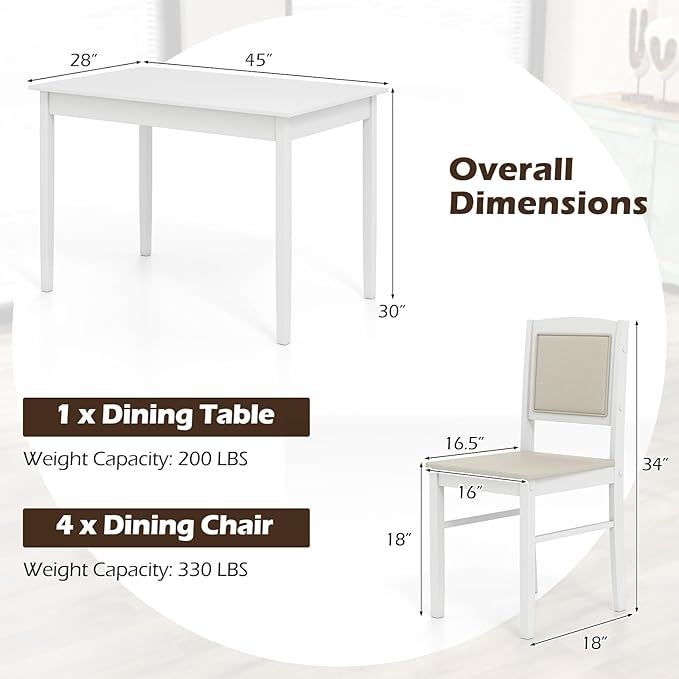 Giantex 5-Piece Dining Table Set - Image 8