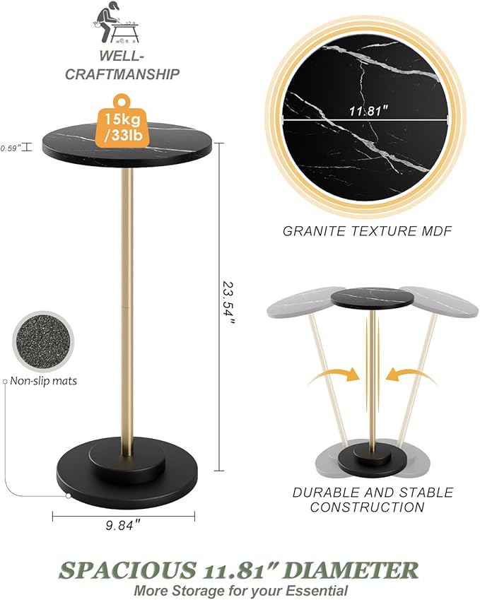 Round Side Table, Small Drink Table - Image 2