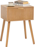 Fluted Nightstand, Small Bedside Table by AWASEN