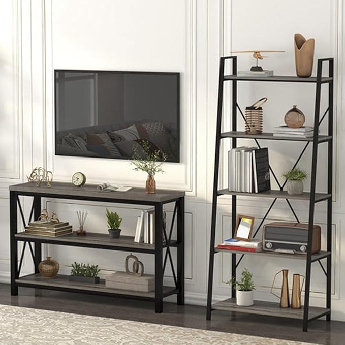 BON AUGURE Rustic Sofa Table Behind Couch, Industrial Console Tables - Image 7