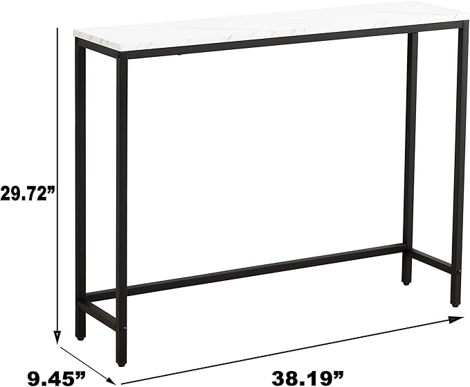 loglus Console Table for Entryway, Faux Marble MDF Sofa Table - Image 3