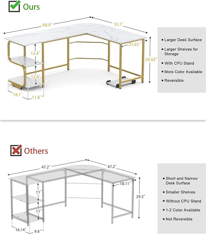 Teraves Reversible L Shaped Desk - Image 3