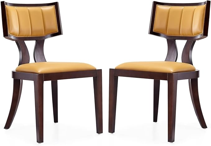 Manhattan Comfort Pulitzer Faux Leather Dining Chairs Set of 2, Solid Beech Wood by ManhattanComfort