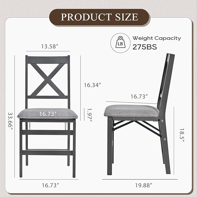 COLAMY Folding Dining Chairs Set of 6, Foldable Chairs - Image 3