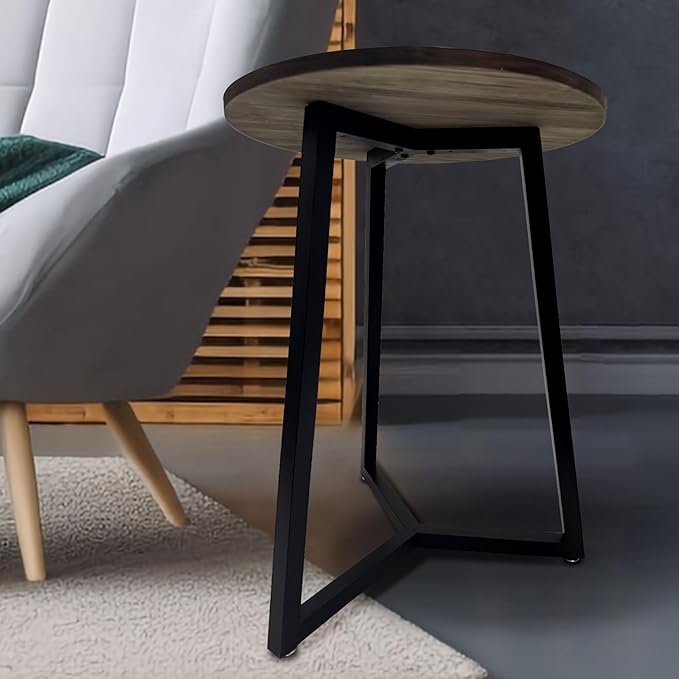 Round Metal Coffee Table Legs, 28 Inch Black Iron Dining Table Base Only - Image 3