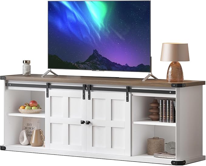 GAOMON 70" Farmhouse TV Stand for 80/75/70 Inch TVs, Entertainment Center - Image 6