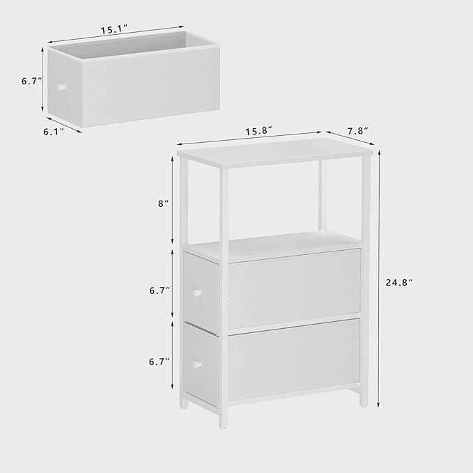 TUTOTAK Small Narrow End Table, Side Table, Nightstand - Image 3