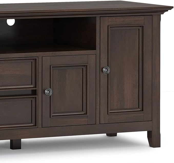 SIMPLIHOME Amherst 72-inch Wide Solid Wood TV Stand in Brunette Brown, - Image 10
