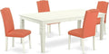 East West Furniture LGEN5-LWH-78 5 Piece Dinette Set Includes a Rectangle by EastWestFurniture