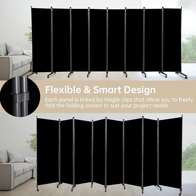 Room Divider 8 Panel Room Dividers/Wheels, Room Divider Panel - Image 5