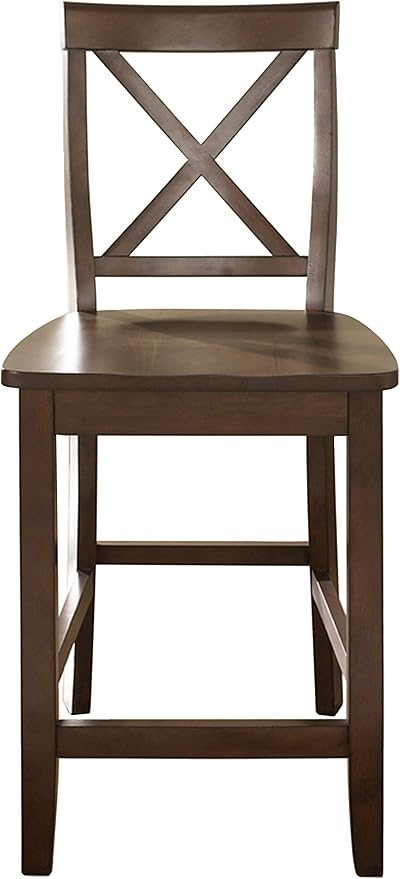 Crosley Furniture X-Back Wood Counter Height Bar Stools Set of 2, Vintage - Image 4