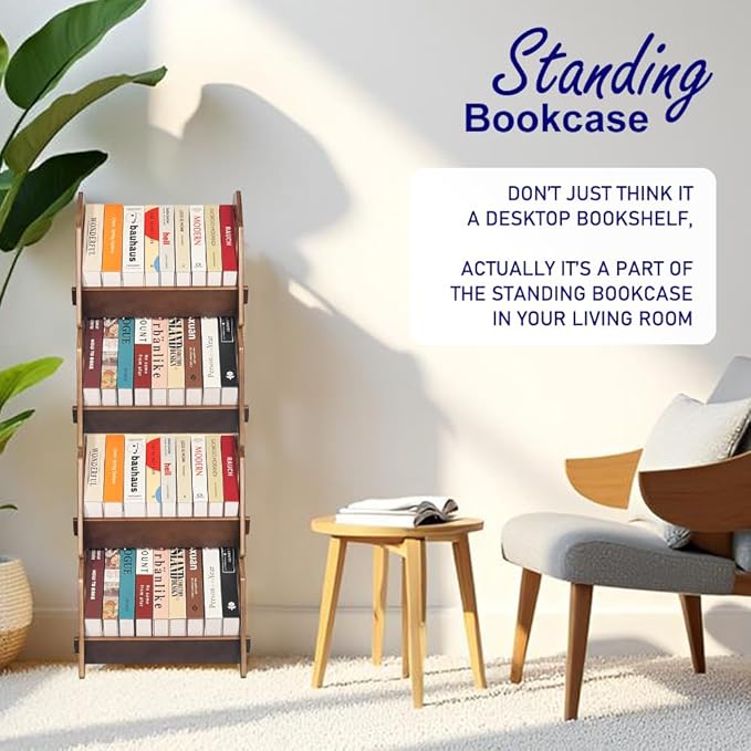 Desktop Bookshelf, Stackable Book Organizer - Image 6