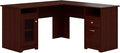 Bush Furniture Cabot L Shaped Computer Desk in Harvest Cherry | Corner Table by BushHome