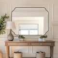 30"x40" Large Bathroom Mirror, Matte Black Scalloped Mirror by Mirrorartmirror