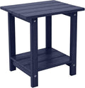 Melucivi Weather Resistant Outdoor Side Table, Double Small Adirondack Side by Meluvici