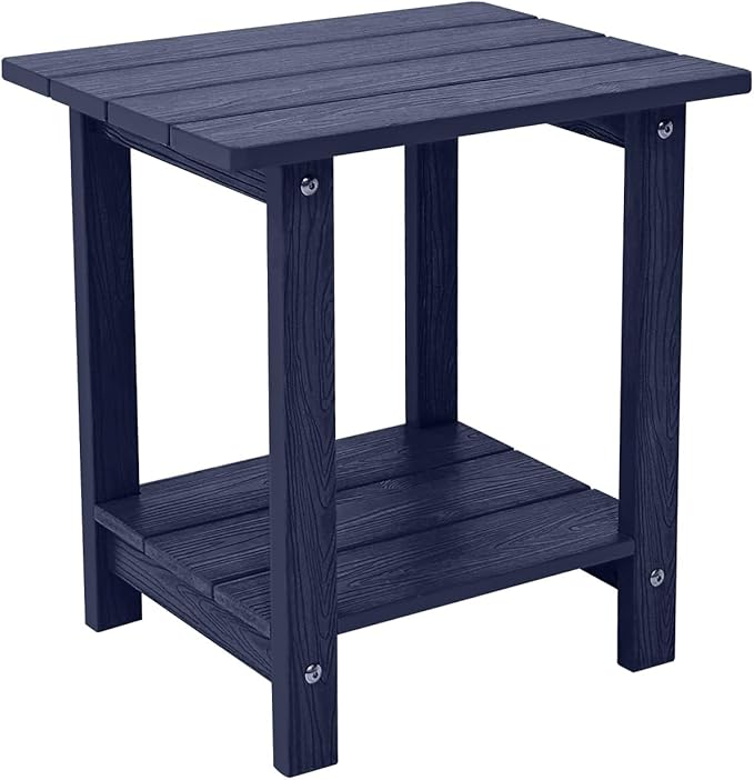 Melucivi Weather Resistant Outdoor Side Table, Double Small Adirondack Side by Meluvici