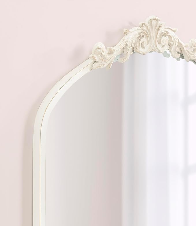 Kate and Laurel Arendahl Traditional Arch Wall Mirror; 24 x 36; Antique White; - Image 5