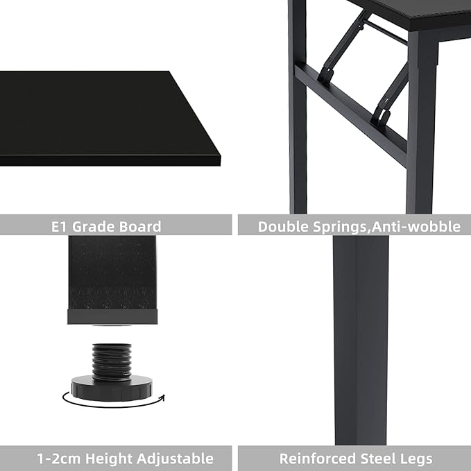 DlandHome Reversible L-Shaped Desk Large Corner Desk Folding Table Computer - Image 7