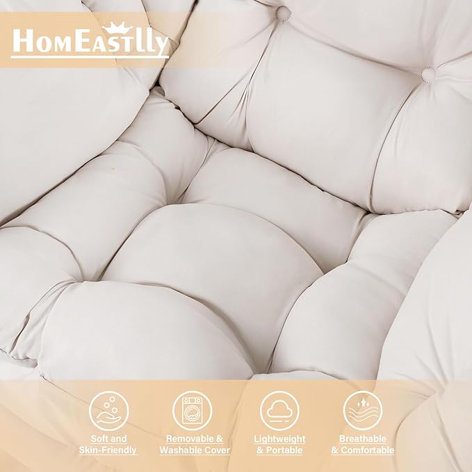 Lazy Chair with Pillow for Living Room, Modern Lounge Accent Chair with Armrests - Image 8