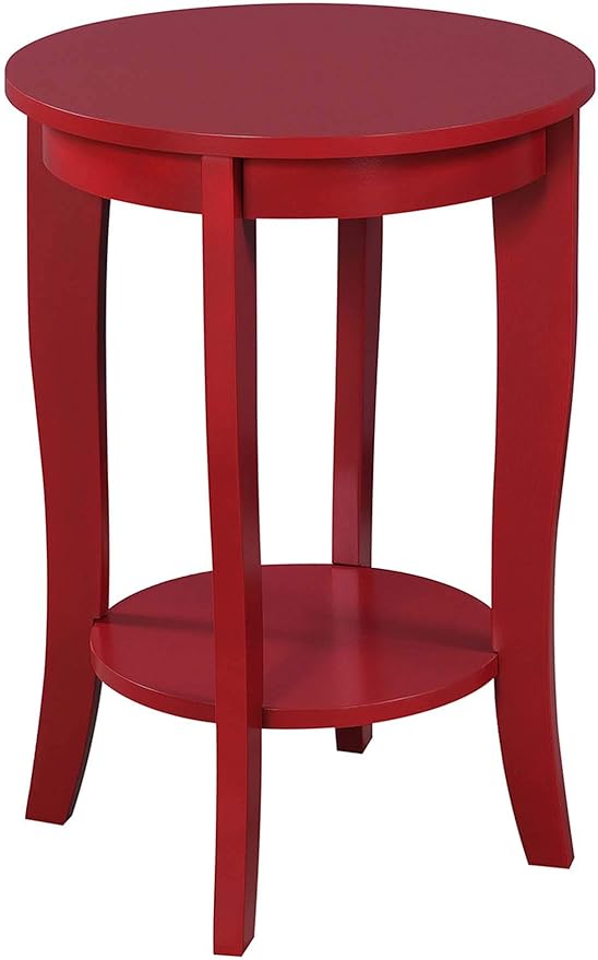 Convenience Concepts American Heritage Round End Table, Cranberry Red by ConvenienceConcepts