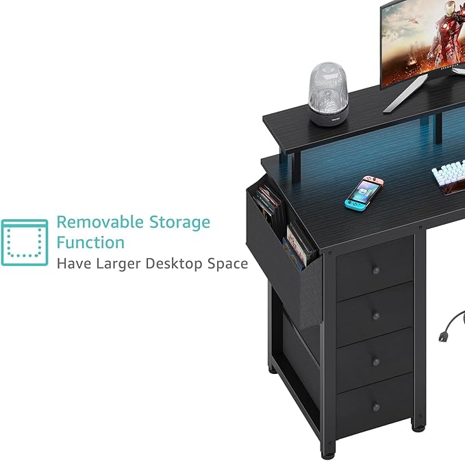 Lufeiya Black L Shaped Desk - Image 9