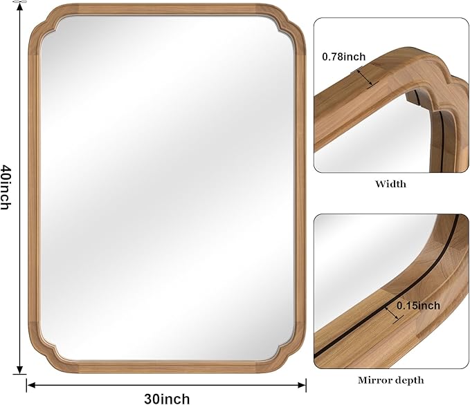 WallBeyond 30" x 40" Rounded Corner Arch Wall Mirror - Image 6
