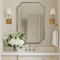 ANDY STAR Gold Vanity Mirror, 24x32 Inch Scalloped Mirror by ANDYSTAR