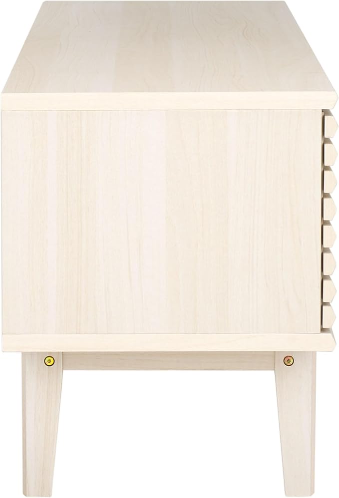 SAFAVIEH Aricia TV Stand for up to 65" Flatscreen – Bleached White, 2 Sliding - Image 5