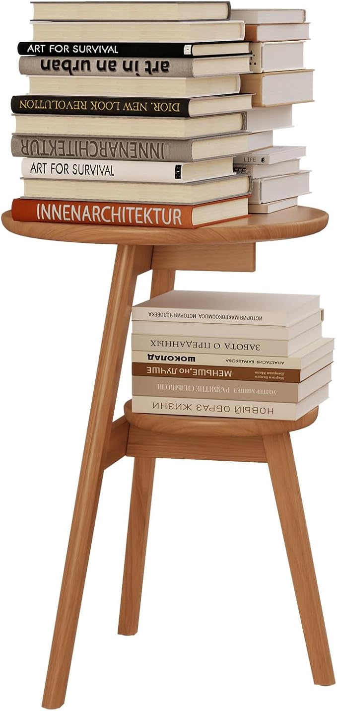 Small End Table Round End Table, Solid Wood Round Side Table - Image 6