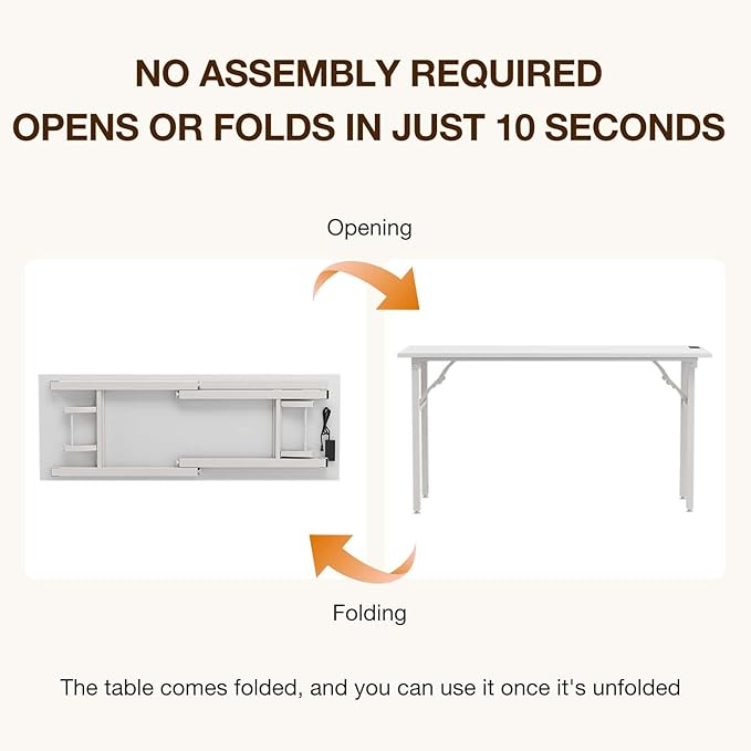 TEMI Long Computer Desk Folding Table - Image 4