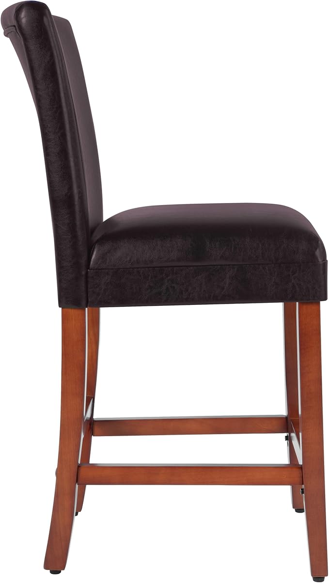 Homepop Home Decor | Classic Counter Height Bar Stools | Faux Leather 24 Inch - Image 8