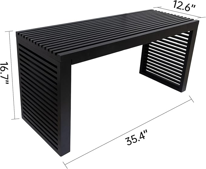Bamboo Dining Bench, 35 inch Entryway Bench, Indoor Kitchen Table Bench - Image 3