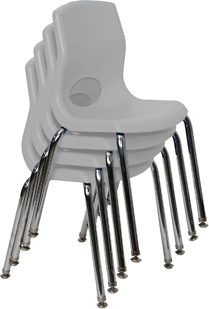 Children’s Factory MyPosture 14" H Child Chair, 4 Pack, AB8014GYC4, Daycare or by Angeles