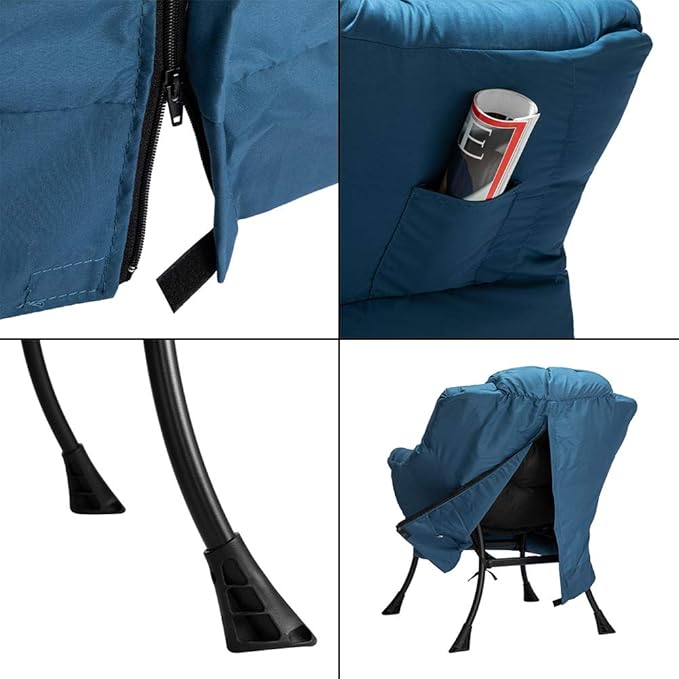 HollyHOME Modern Fabric Large Lazy Accent Chair, Oversized Comfy Reading Lounge - Image 6