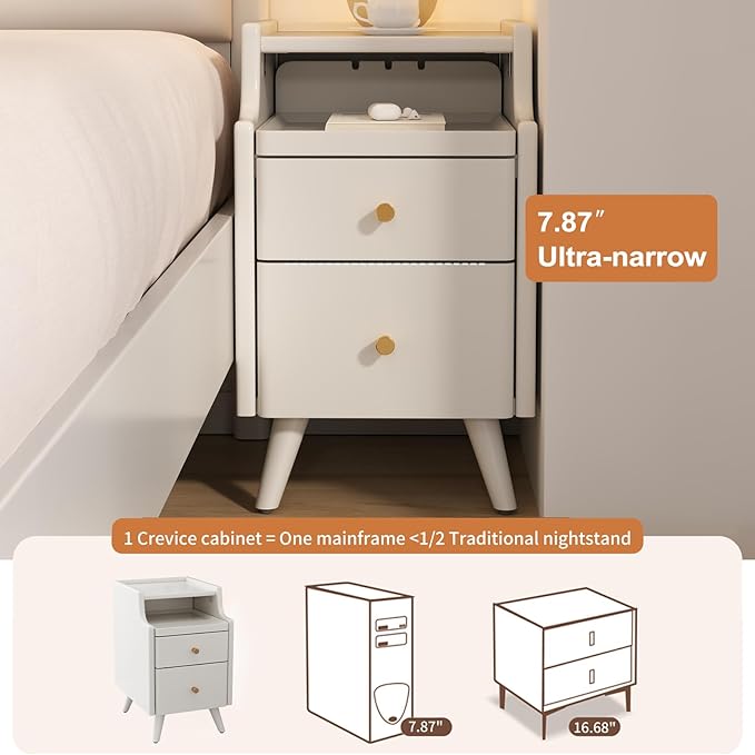 Wood Nightstand, Bedside Table for Bedroom - Image 4