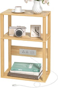 3-Tier Small Narrow Bamboo Side Table by YUFAM