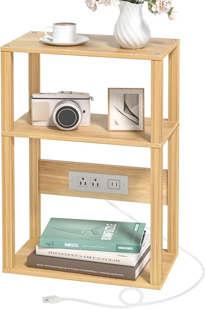 3-Tier Small Narrow Bamboo Side Table by YUFAM