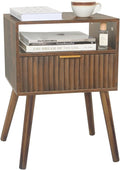 Walnut Nightstand, Wooden Bedside Table by Fultyle