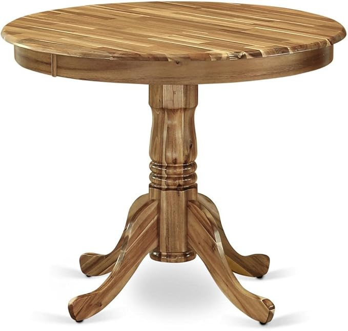 East West Furniture ANLA3-ANA-05 3 Piece Dining Set Contains a Round Kitchen - Image 2
