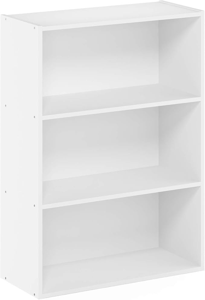 Furinno Pasir 3-Tier Open Shelf Bookcase, Plain White - Image 7