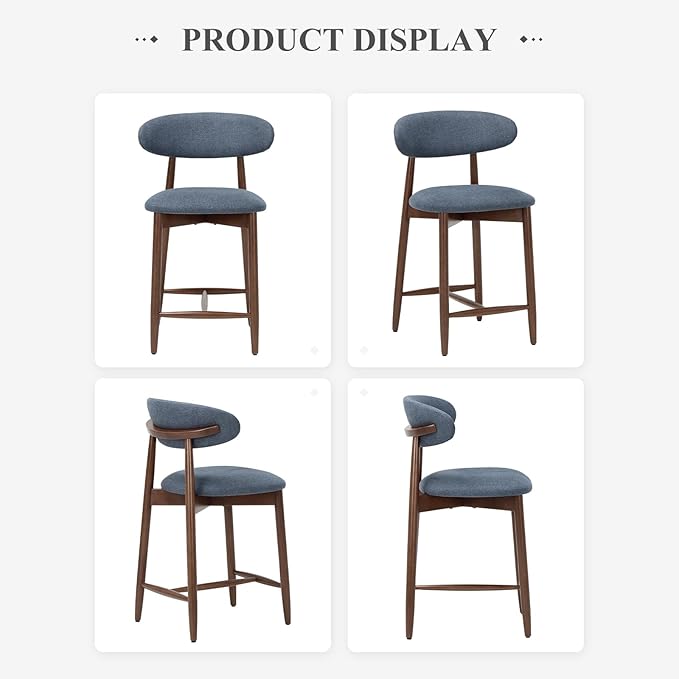 COLAMY Bar Stools Set of 6, Counter Height Bar Stools, Upholstered Counter - Image 8