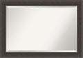 Amanti Art Brown Wall Mirror 30x42 Shipwreck Greywash Rectangle Bathroom Mirror by AmantiArt