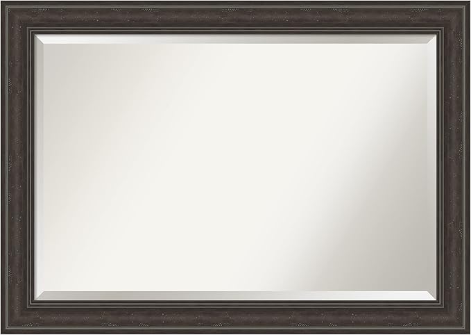 Amanti Art Brown Wall Mirror 30x42 Shipwreck Greywash Rectangle Bathroom Mirror by AmantiArt