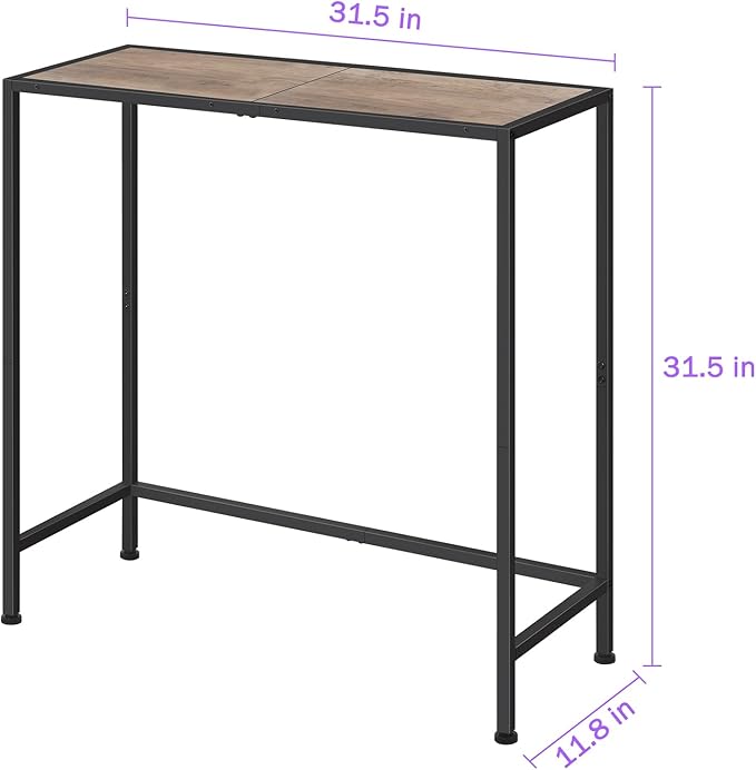 Narrow Entryway Table for Hallway Console Table, Thin Sofa Table Behind Couch - Image 3