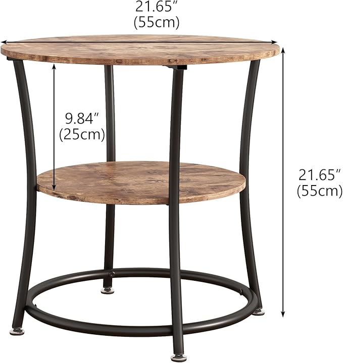 BOFENG Round Coffee Table Side Table, Round End Table - Image 2