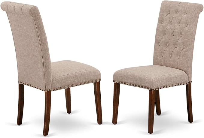 East West Furniture DLBR5-MAH-04 5 Piece Dining Room Furniture Set Includes a - Image 3
